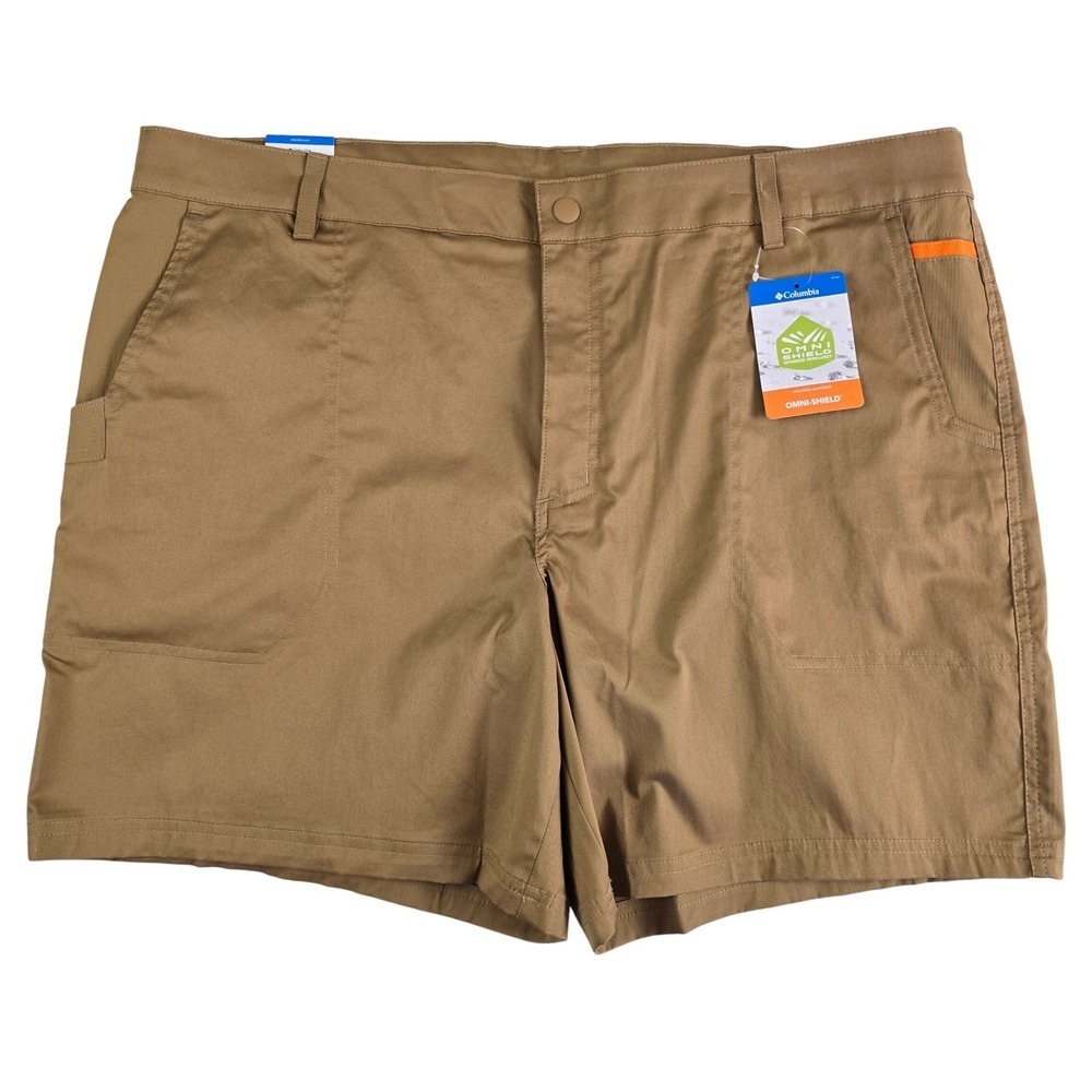 NWT Columbia Men's Landroamer Twill Shorts 7" Inseam Omni-Shield Hiking Tan 40